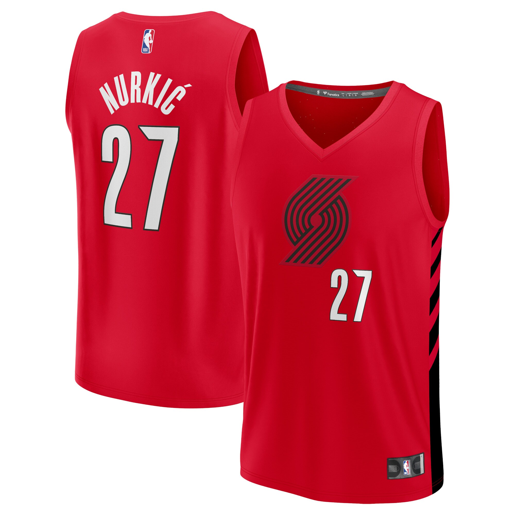Men's Fanatics Jusuf Nurkic Red Portland Trail Blazers Fast Break Replica Player Jersey - Statement Edition
